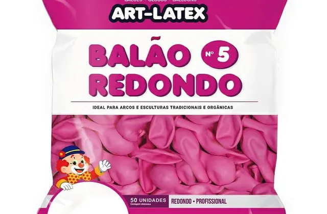 Pacote de balões de látex Art-Latex nº 5 na cor rosa pink, com 50 unidades