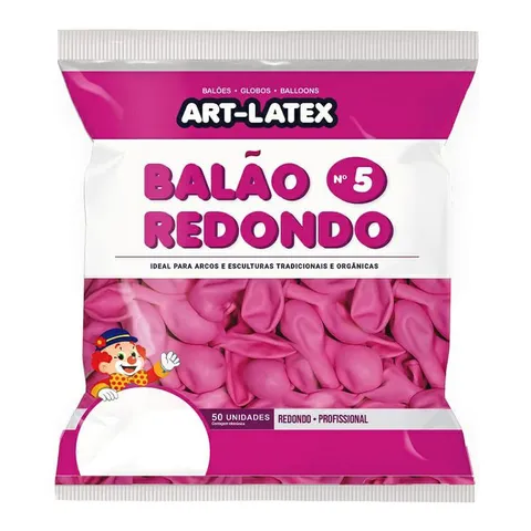 Pacote de balões de látex Art-Latex nº 5 na cor rosa pink, com 50 unidades