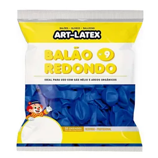 Pacote de balões de látex Art-Latex nº 9 na cor azul, com 50 unidades